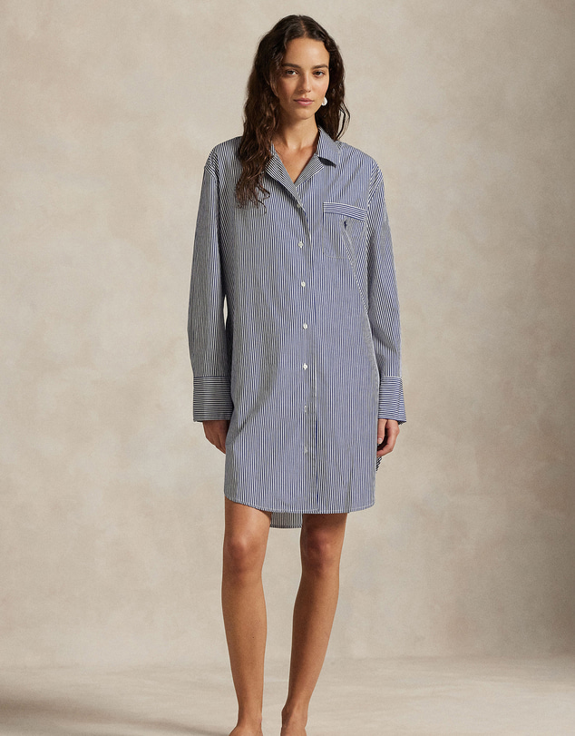 Polo Ralph Lauren - Shirting Stripes Long Sleeve Button Down Cotton Sleep Shirt