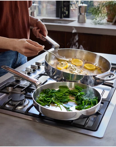Joseph Joseph - Space Steel Stainless-steel Frying Pan with Folding Handle - 20cm