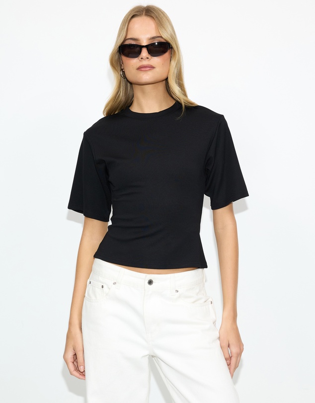 Dazie - Agnes Cinched Short Sleeve Tee