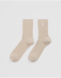 Country Road - Australian Cotton Blend Cr Ribbed Three Quarter Crew Sock