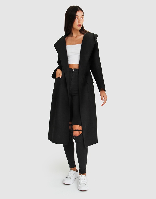 Belle & Bloom - Runaway Wool Blend Robe Coat
