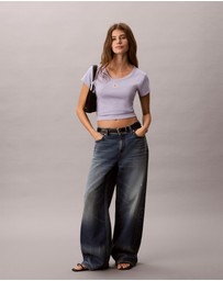 Calvin Klein Jeans - Woven Monogram Logo Slim T-Shirt