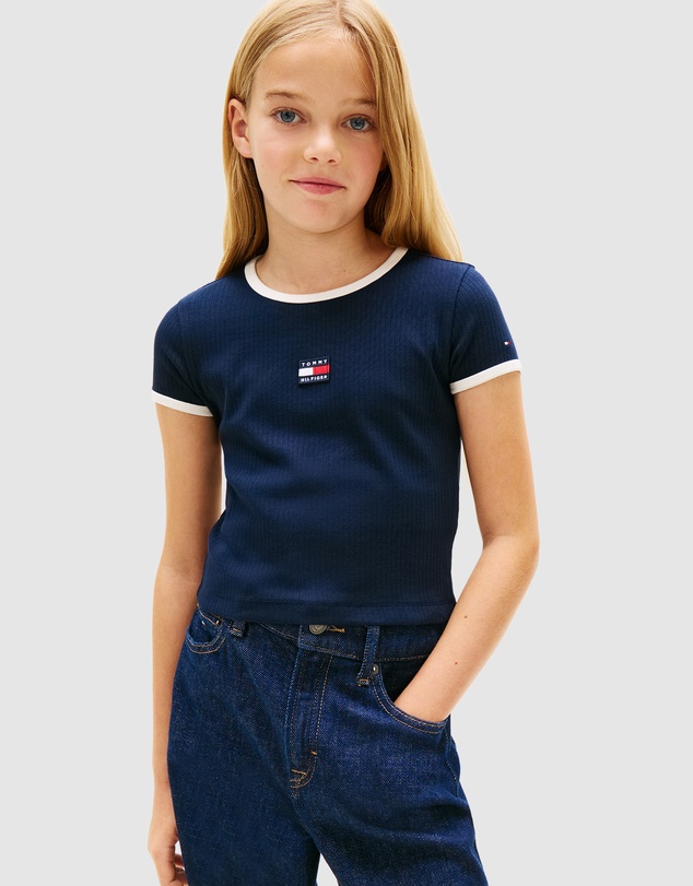 Tommy Hilfiger - Heritage Flag Ribbed Extra Slim T-Shirt - Kids