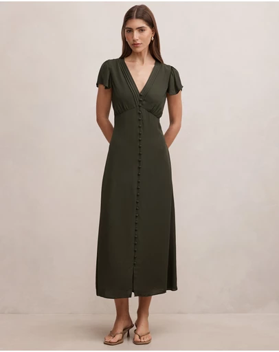 Forever New - Ardelia Flutter Sleeves Midi Dress