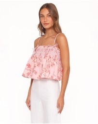 Petal & Pup - Cosima Baby Doll Top - Rose Pink Floral