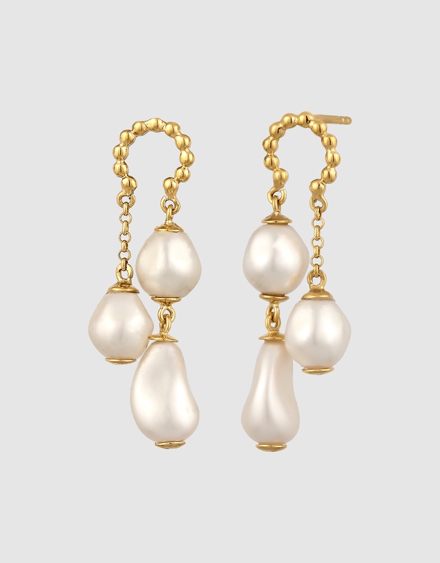 Elli Jewelry - Pearl Stud Earrings in Gold-Plated 925 Silver