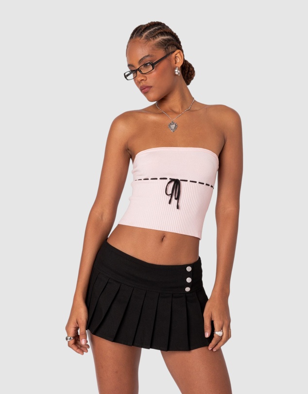EDIKTED - Elsie Knitted Tie Tube Top