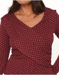 Petal & Pup - Brooklyn Crossover Top - Burgundy Floral