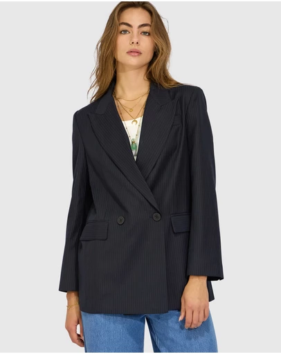 Belle & Bloom - Big Brother Talk Pinstripes Blazer