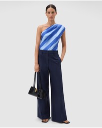 Oroton - Slub Silk Stripe Top