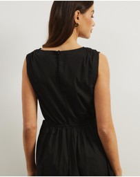 Atmos&Here - Cora Drawstring Poplin Midi Dress