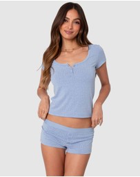 EDIKTED - Lorelei Printed Pointelle Henley Top