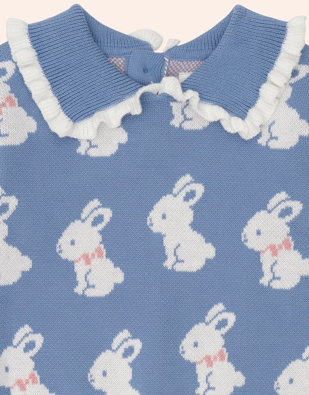 Huxbaby - Bunny Field Frill Collar Polo - Babies-Kids