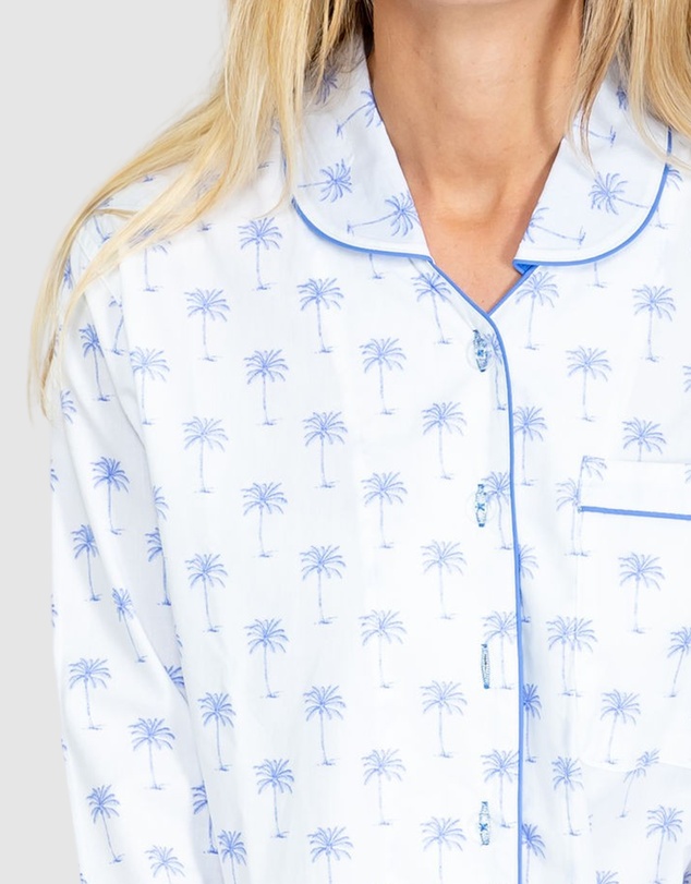 Sant And Abel - Women's Blue Palm Tree Night Shirt
