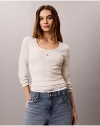 Calvin Klein Jeans - Ribbed Cotton Long Sleeve Top