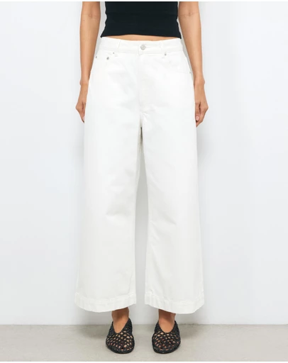 AERE - High Rise Wide Crop Jeans