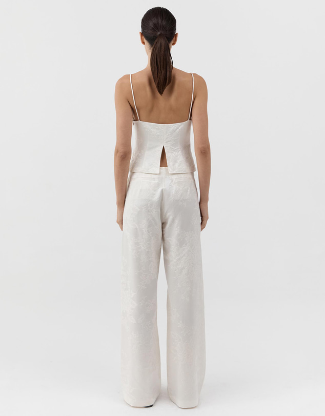 St. Agni - Silk Wool Jacquard Minimal Pants
