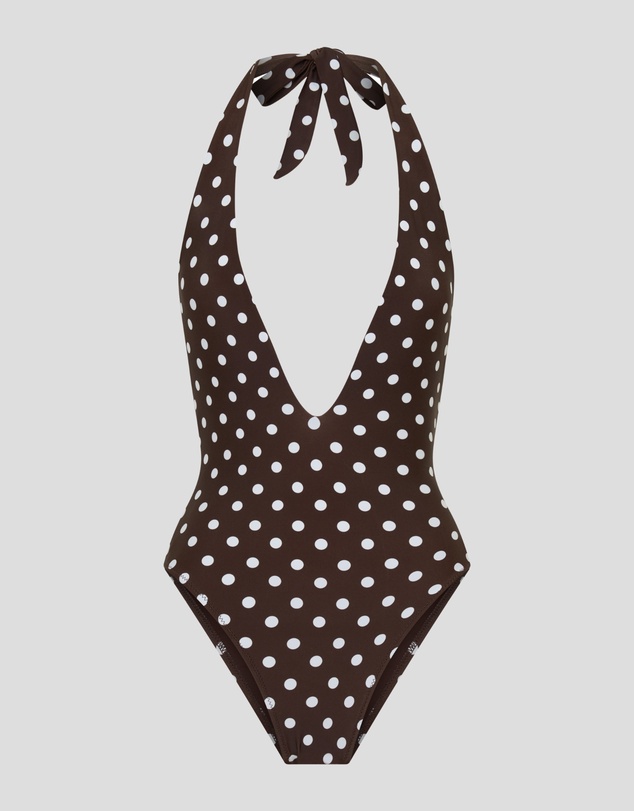 Vacay Swimwear - Vienna One Piece Chocolate Polka