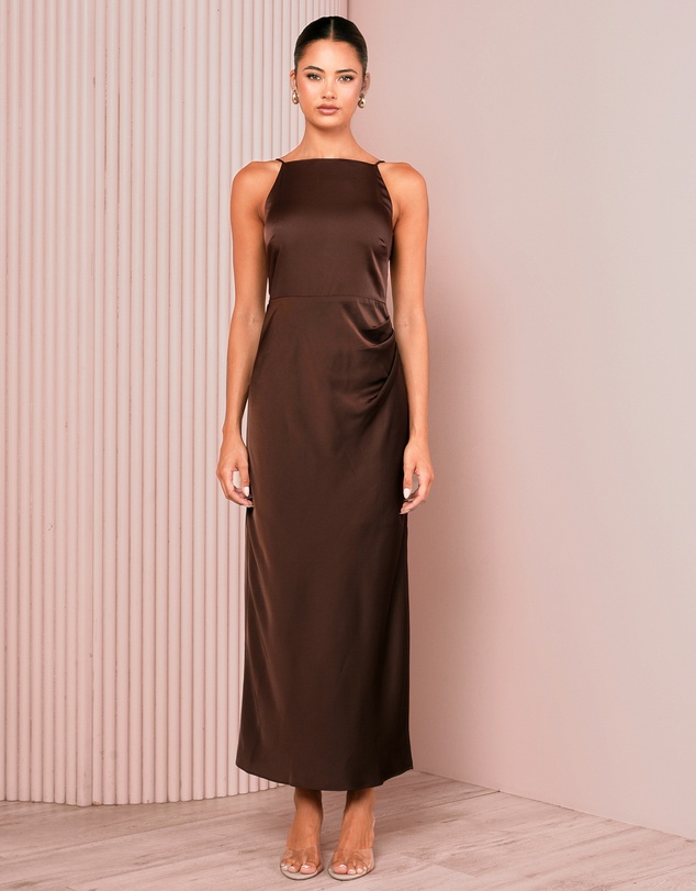 Azzurielle - Qarol Square Neck Maxi Dress