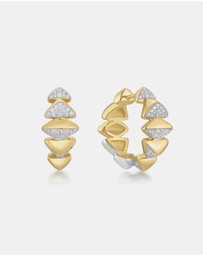 Ania Haie - Ania Haie Two-Tone Sparkling Bold Puffy Spike Hoop Earrings