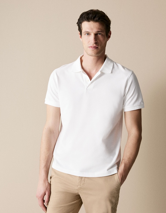 Trenery - Classic Pique Polo in White