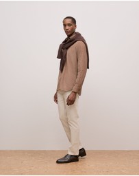 Trenery - Regular Fit Cord Check Shirt in Camel