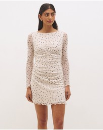 MON RENN - Vesper Spot Long Sleeve Mini Dress