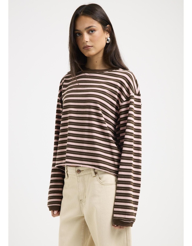 Subtitled - Long Sleeve Stripe Top