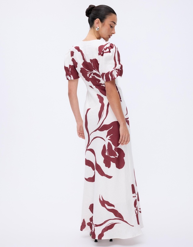 Revibe - Repaired Minima Esenciales Amaya Puff Sleeve Maxi Dress - AU 14