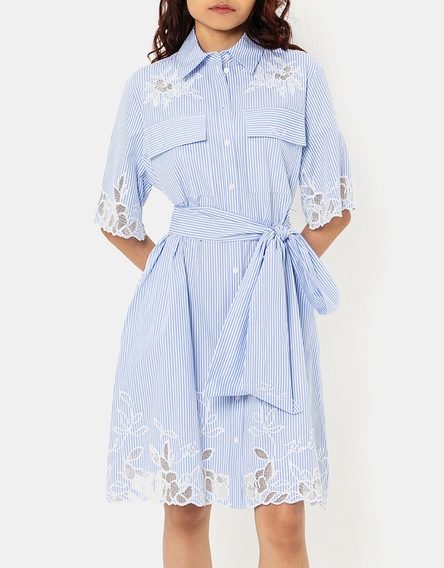 Karl Lagerfeld - Cut-Out Embroidery Shirt Dress