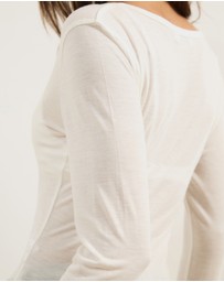 Atmos&Here - Wool Blend Henley Long Sleeve Top