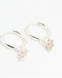 Lovisa - Silver Plated Brass Flower Stud & Hoop Earrings 4-Pack