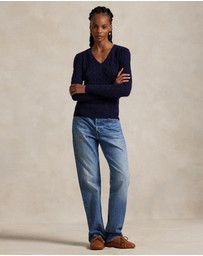 Polo Ralph Lauren - Cable-Knit Wool-Cashmere V-Neck Sweater - ICONIC EXCLUSIVE