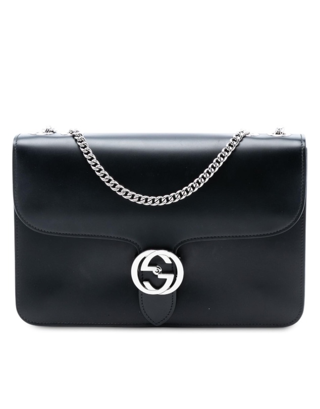 Pre-Loved by Azura Reborn - Pre-Loved Medium Polished Calfskin Dollar Interlocking G Crossbody