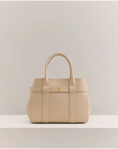 Trenery - Kalin Leather Small Tote in Tahini
