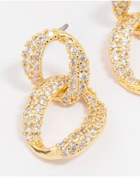 Lovisa - Gold Plated Cubic Zirconia Figure Eight Hoop Earrings