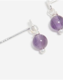 Lovisa - Sterling Silver Amethyst Semi-Precious Stone Drop Earrings