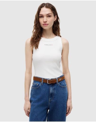 Tommy Jeans - Slim Essential Logo 1 Rib Tank