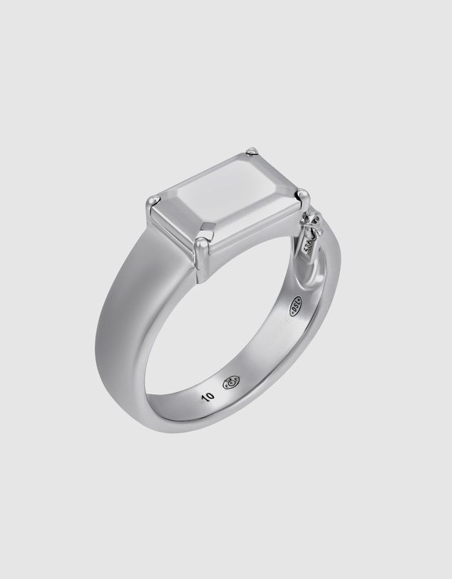Diesel - D Logo Silver tone Ring