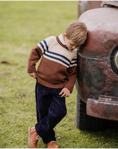 Bebe by Minihaha - Jake Navy Pull On Pants - Kids