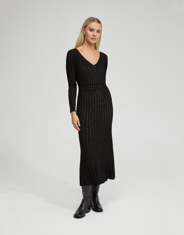 Oxford - Keiko Knitted Dress With Slip In Nude