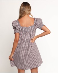 Petal & Pup - Kennedy Smock Mini Dress - Chocolate Gingham