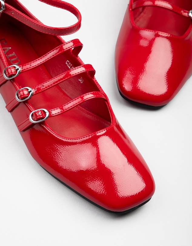 RAID - Galore Ankle strap ballet pumps in red