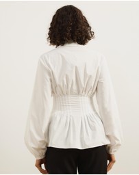 Atmos&Here - Zadie V-Neck Pin Tuck Top