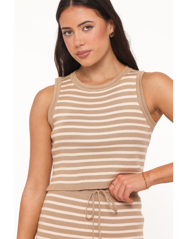 Petal & Pup - Aine Maxi Skirt Set - Khaki/Cream Stripe