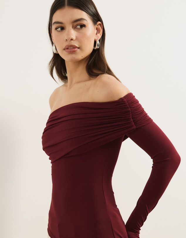 Atmos&Here - Lana Jersey Off Shoulder Long Sleeve Top