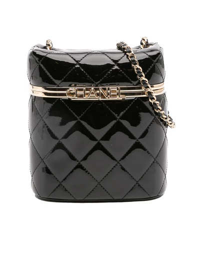 Pre-Loved by Azura Reborn - Pre-Loved Quilted Patent Logo Chain Vanity Case