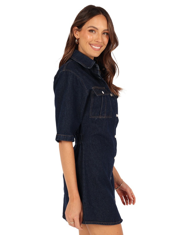 Petal & Pup - Rev Mini Dress - Dark Denim