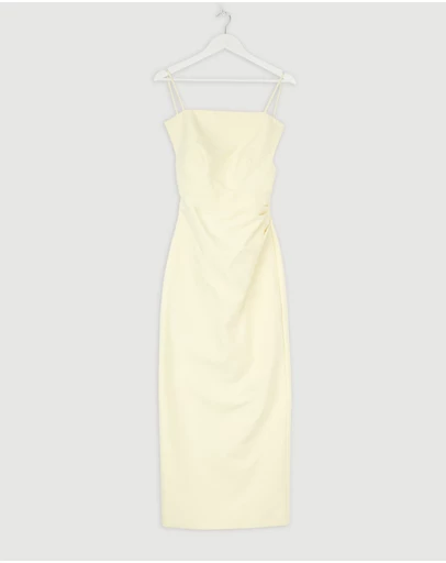 Revibe - Repaired Shona Joy Otis Draped High Neck Midi Dress - AU 6