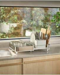 Joseph Joseph - Extend™ Steel Expandable Dish Rack with Draining Spout (Stone)